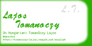 lajos tomanoczy business card